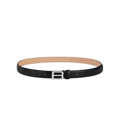 Balenciaga Men Black Logo Buckle Belt