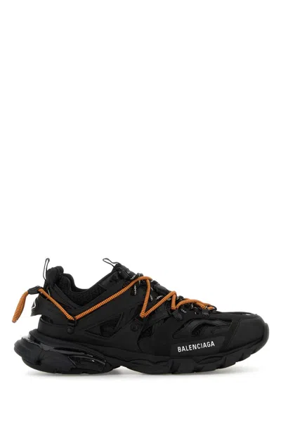 Balenciaga Men Black Mesh And Rubber Track Trail Sneakers In Multicolor