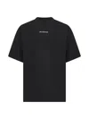 Balenciaga Black Crewneck T-shirt With Logo Lettering On The Front And Logo Patch On The Sleeve In Cotton Man