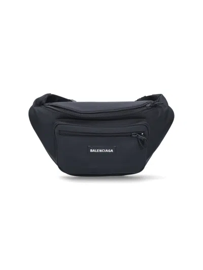 Balenciaga Explorer Logo-patch Belt Bag In Blue
