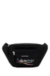 Balenciaga Men Black Nylon Explorer Belt Bag