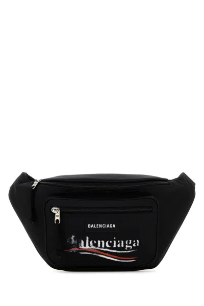 Balenciaga Men Black Nylon Explorer Belt Bag
