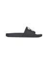 Balenciaga Black Sandals With Maxi Contrasting Logo In Tech Fabric Man