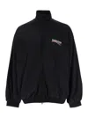Balenciaga Men Black Sweatshirt With High Neck And Front And Rear Logo Print In Cotton Blend Man In Black