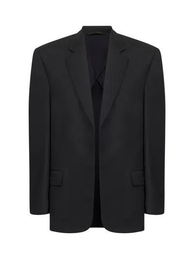 Balenciaga Men Black Wool Hybrid Tailored Blazer