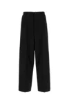 Balenciaga Ironed Pleats Twill Wide-leg Pant In Black