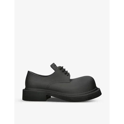 Balenciaga Bottle Green Eva Steroid Lace-up Shoes In Black