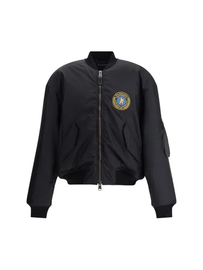 Balenciaga Black Polyamide Large Fit Bomber Jacket