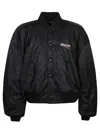 Balenciaga Men Bomber Jacket With 'political Campaign' Logo In Black
