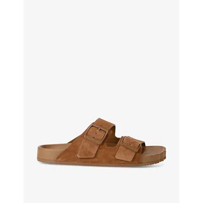 Balenciaga Sunday Suede Slip-on Sandals In Brown