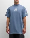 Balenciaga Men's Burning Unity Oversized T-shirt In 4164 Washed Out Blue