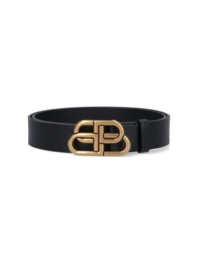 Balenciaga Men's Calf Leather Belt In Black