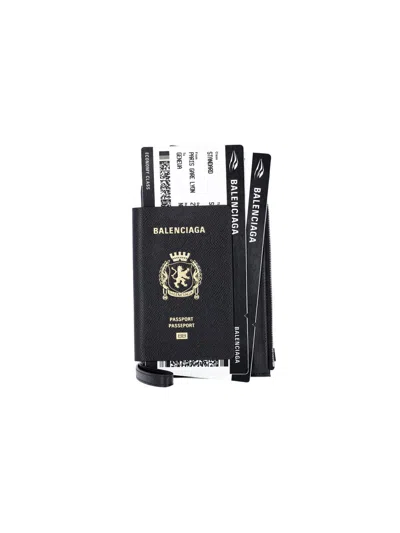 Balenciaga Men's Calf Leather Wallet In Black