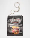 Balenciaga Men's Calfskin Chips Logo Keychain