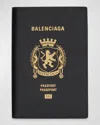 Balenciaga Men's Calfskin Logo Passport Holder In Black