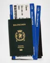 Balenciaga Men's Calfskin Passport Phone Holder In Green