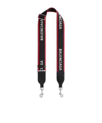 BALENCIAGA MEN'S CAMERA STRAP IN BLACK/RED