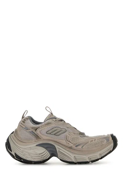 Balenciaga Men Cappuccino Mesh And Rubber 6xl Trainers In Brown