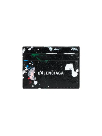 Balenciaga Cash Leather Card Holder In Multi