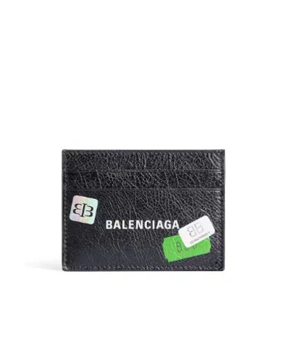 Balenciaga Men's Cash Card Holder In Black/multicolor