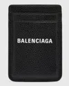Balenciaga Men's Cash Iphone Magnet Card Holder In Black