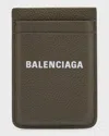 Balenciaga Men's Cash Iphone Magnet Card Holder In Green