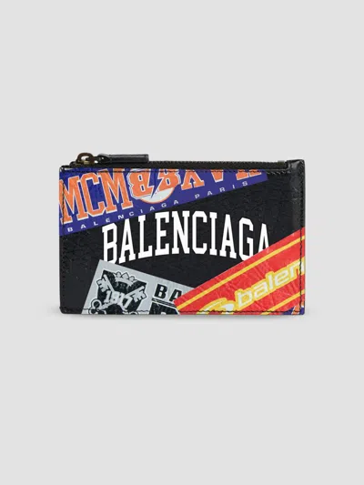 Balenciaga Men's Cash Large Long Coin And Card Holder In Neutral