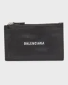 Balenciaga Black Leather Wallet With Logo In 1000 Black