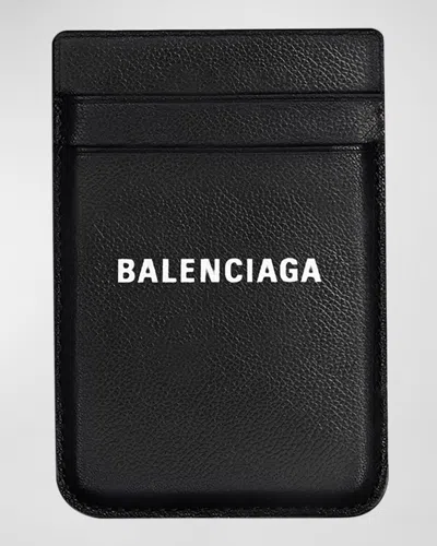Balenciaga Men's Cash Magnet Card Holder In 1090 Black/l White