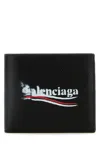 Balenciaga Men Cash Sq Fold Co Wal In Black