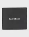 Balenciaga Men's Cash Square Folded Coin Wallet Used Effect In 1000 Black