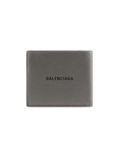 Balenciaga Men's Cash Square Folded Wallet In Gray