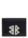 Balenciaga Cash Tape Type Logo Leather Card Holder In Black