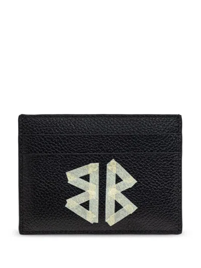 Balenciaga Men Cash Tape Type Leather Card Case In Multicolor
