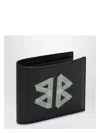 Balenciaga Bb Logo Tape Type Leather Wallet