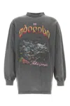 Balenciaga Mens Super Faded Wash Blk Graphic-print Oversized Cotton T-shirt Xs In Gray