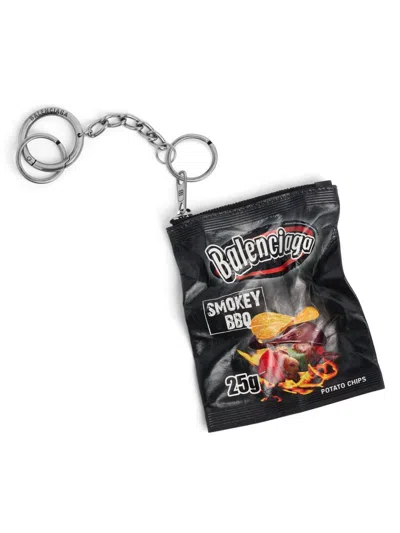 Balenciaga Men's Charm / Keychain Chips In Black