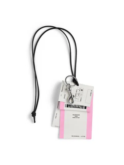 Balenciaga Men's Charm / Keychain Train Ticket In White
