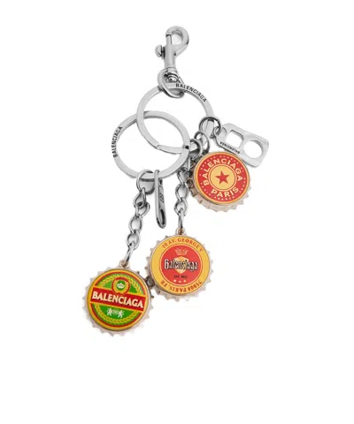 Balenciaga Men's Charm/keychain Beer Caps In Multicolor In Metallic