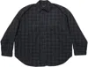Balenciaga Men's Checked Flannel Shirt In Grey