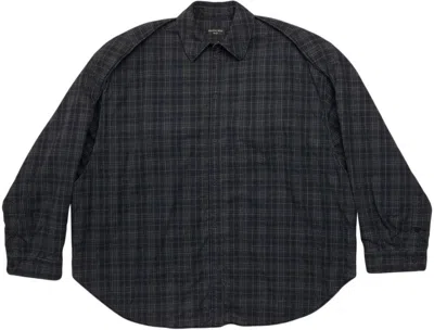BALENCIAGA MEN'S CHECKED FLANNEL SHIRT