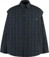 BALENCIAGA MEN'S CHECKED SHIRT WITH REMOVABLE SLEEVES