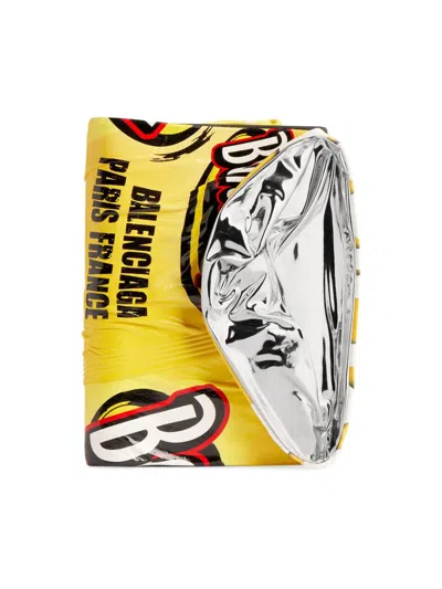 Balenciaga Men's Chips Passport Holder In Yellow