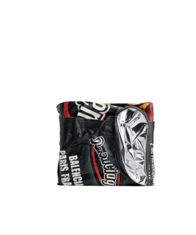 Balenciaga Men's Chips Squared Folded Wallet In Black
