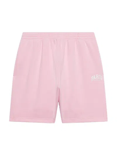 Balenciaga Men's Cities Paris Sweat Shorts In Pink