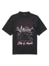 Balenciaga Men's City Of Angels Medium Fit T-shirt In Black