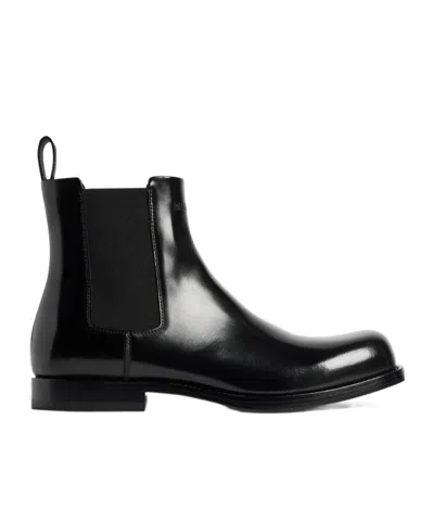 Balenciaga Leather Chelsea Boots In Black