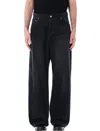 Balenciaga Black Loose Cut Baggy Jeans In Black