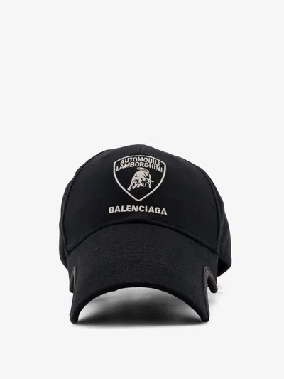 Balenciaga Men Cotton Baseball Hat In Black