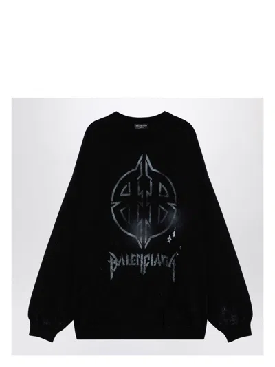 BALENCIAGA MEN'S COTTON BLEND JUMPER WITH PRINT SWEATER